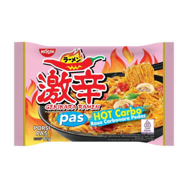 

Nissin Gekikara Ramen Hot Carbonara HALAL Rasa Carbonara Pedas BPOM / Mie Carbonara