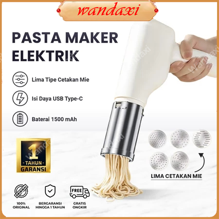 [Ready/COD] 5 IN 1Mesin Mie Listrik Otomatis + Dapat diisi ulang, Mixer Adonan & PenggilingTepung, K
