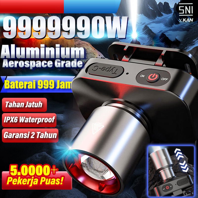 Yang paling terang di seluruh jaringan senter kepala tahan lama 50 jam Sangat terang senter kepala j