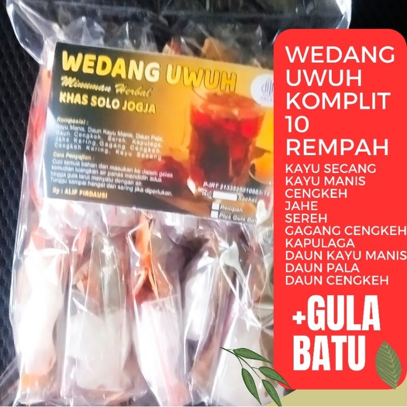 

WEDANG UWUH komplit GULA BATU 1 Pak (10 sachet)