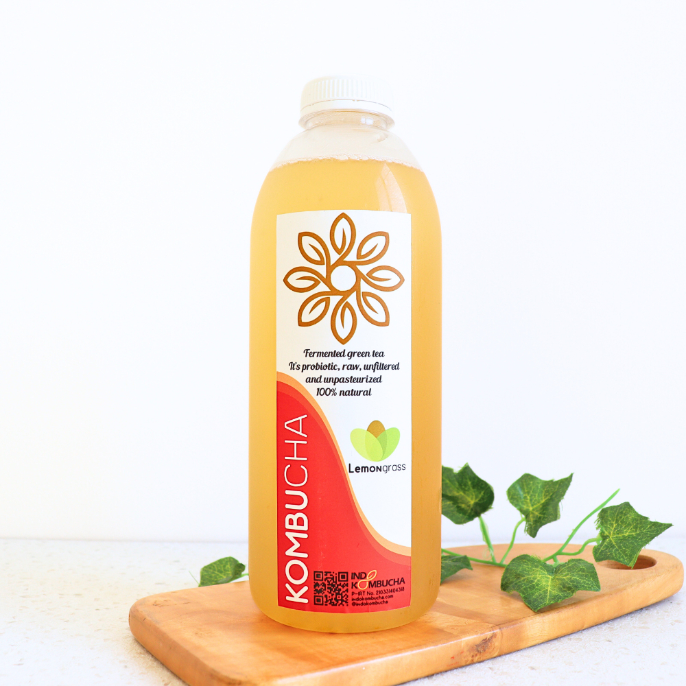 

Kombucha Lemongrass 1L - Indokombucha | Teh Fermentasi Probiotik