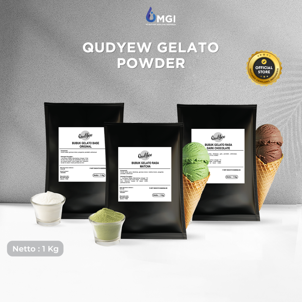 

Qudyew Hard Ice Cream Powder ( GELATO Powder ) Bubuk Es Krim GELATO Bahan Baku Es Krim PT MGI