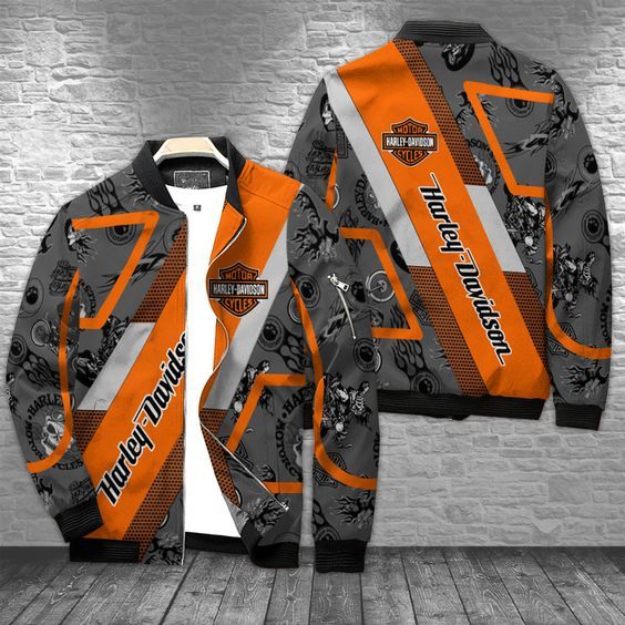 Jaket Bomber Pria High Quality Motif Harley Davidson Full Printing Bisa Custom art04