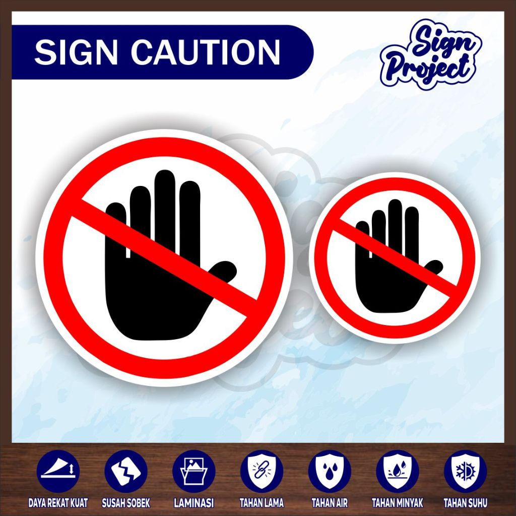 

STIKER JANGAN SENTUH VINYL ANTI AIR BULAT/Sticker Jangan Sentuh