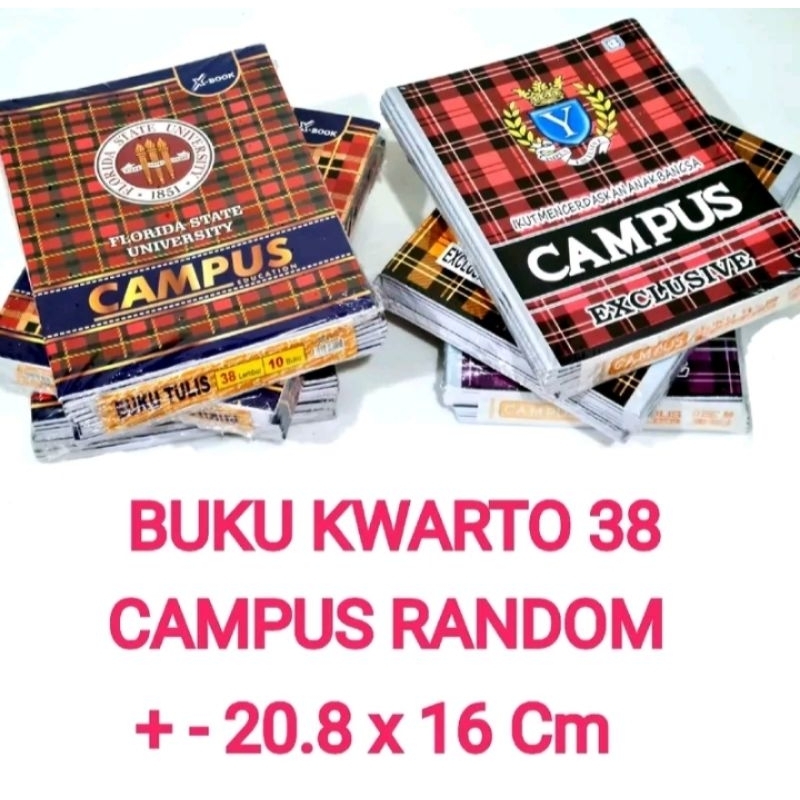 

Buku Tulis Kwarto Campuss 38 Lembar isi 10 buku