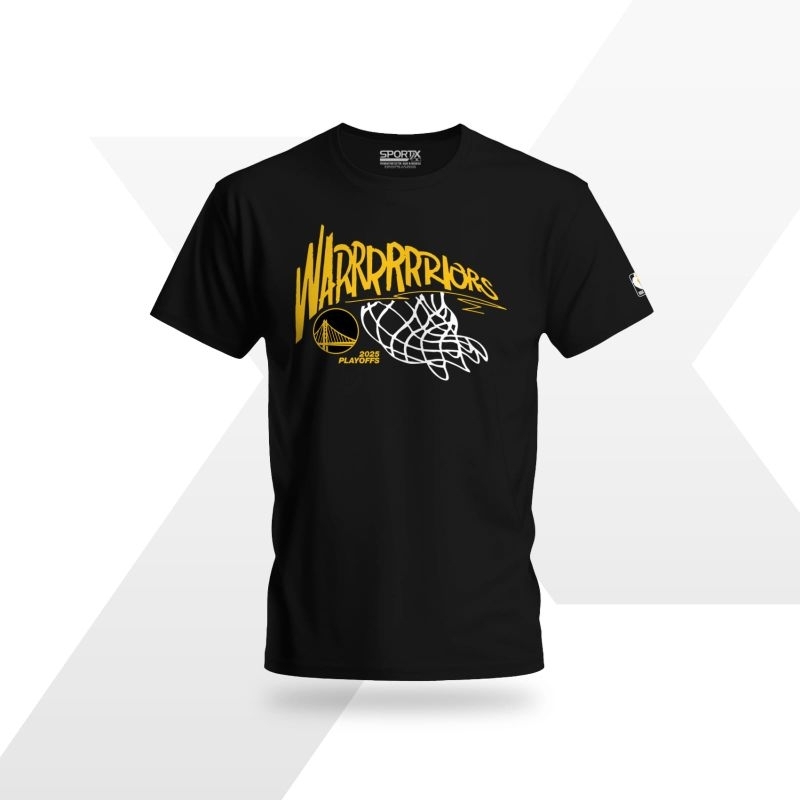 Kaos Tshirt Bakset NBA 2025 Playoffs on Court Fans Merch GSW Swish