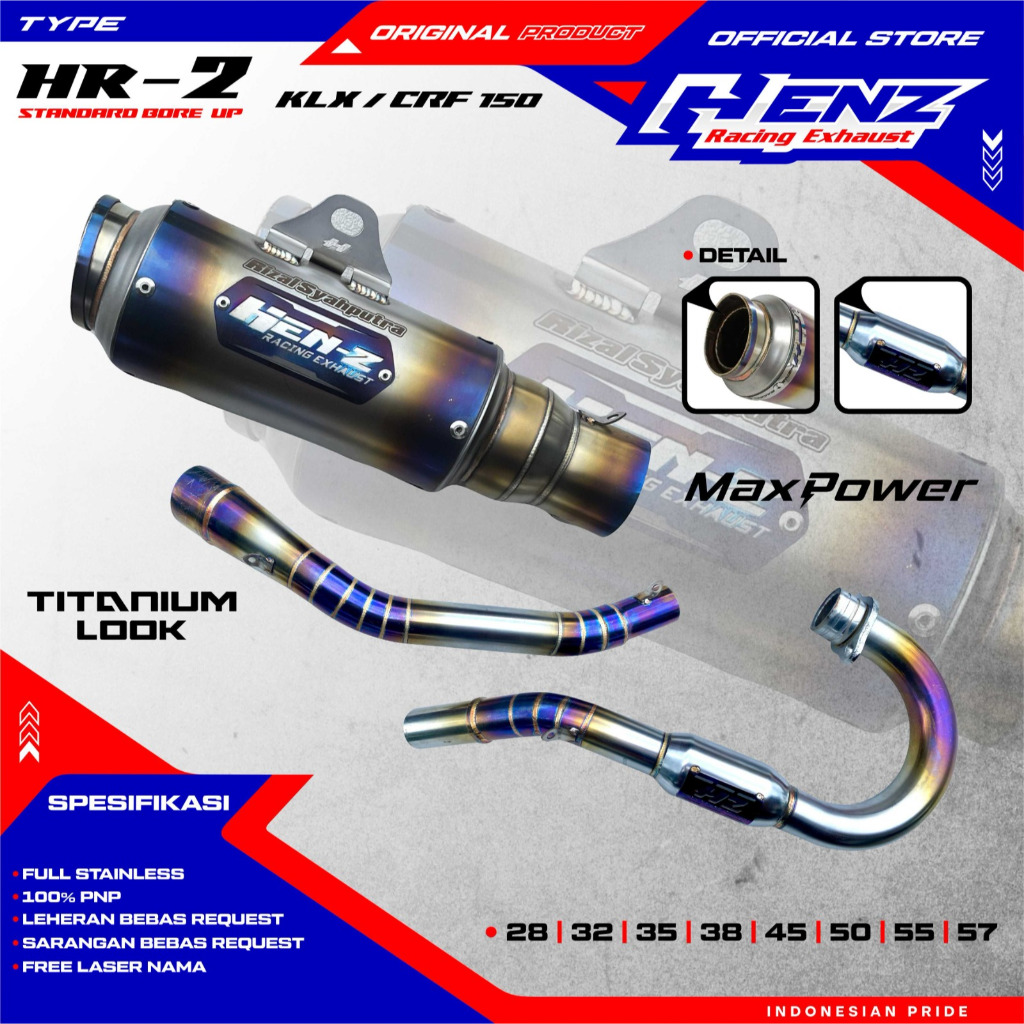 Knalpot Hr-2 Titanium look Henz Racing Exhaust