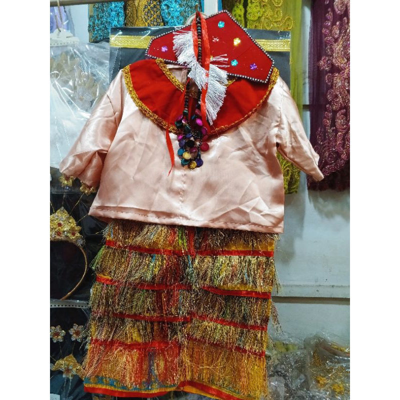 baju adat papua rumbai bahan satin ukuran anak