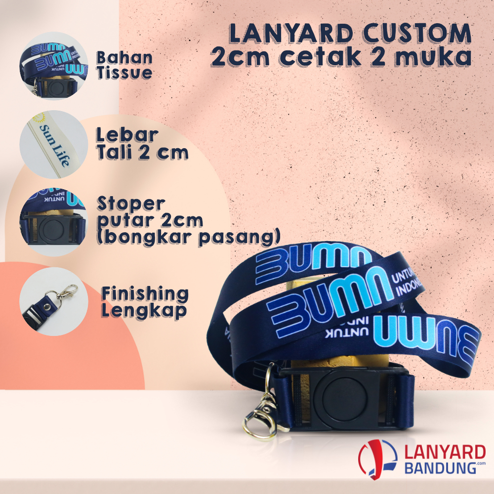 

talilanyard custom print sublim 2cm cetak 2 muka / tali id card printing dua cm cetak dua muka / nametag