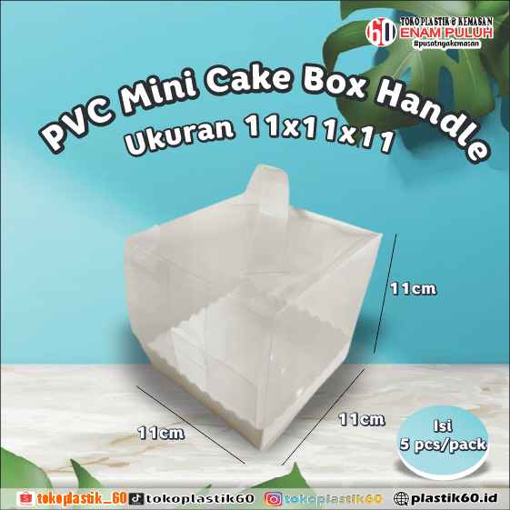

PVC MINI CAKE BOX HANDLE KOTAK KUE ULANG TAHUN TENTENG HANDLE