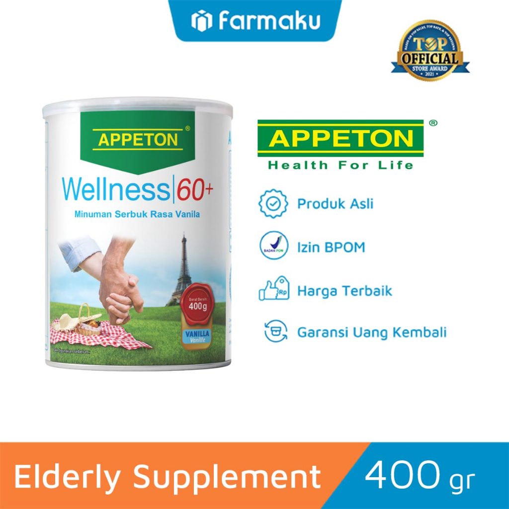 

Appeton 60+ Susu Kesehatan Lansia / Orang Tua Rasa Vanila 400 gr