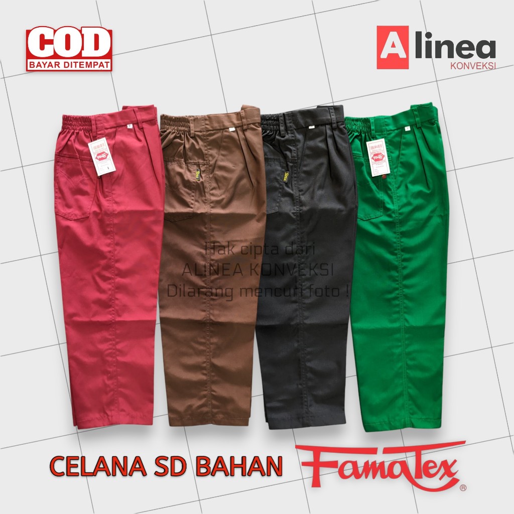 [FAMATEX] Celana SD Famatex Merah / Hitam / Pramuka / Hijau / Coklat