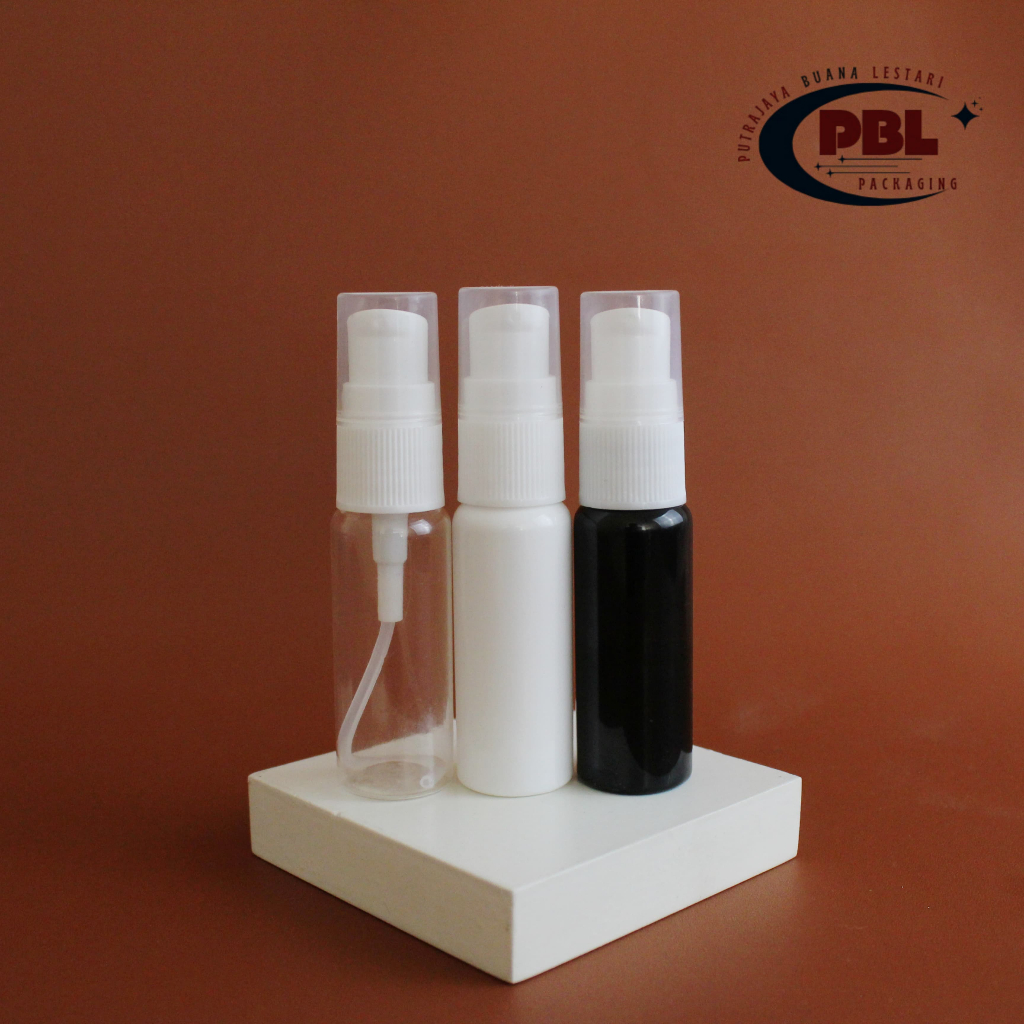 Botol Pump Treatment 20ml / Botol Serum Pump 20ml Plastik / Botol PET 20ml Tutup Treatment Pump Puti