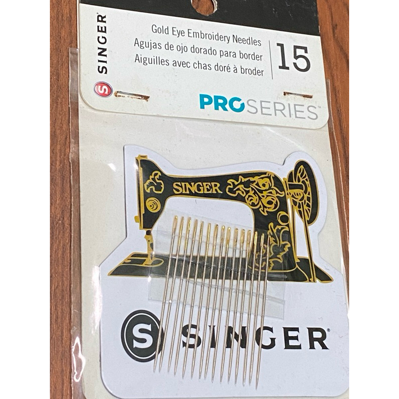 Singer Gold Eye Embroidery Needles with Magnet Board, Jarum Jahit Singer Gold Eye dengan papan magne