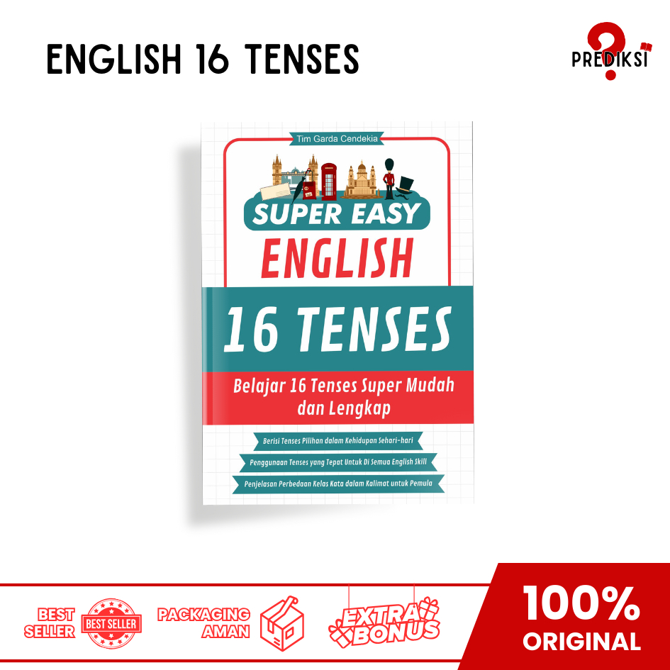 BUKU BAHASA INGGRIS 16 TENSES - SUPER EASY ENGLISH 16 TENSES BEST SELLER