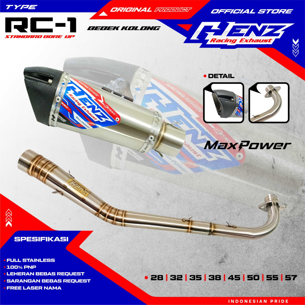 Knalpot RC-1 drag/road race Henz Racing Exhaust
