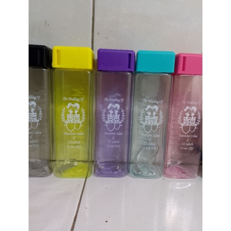 Souvenir Botol Plastik My Bottle Kotak Cetak Nama Sablon Tanpa Kemas