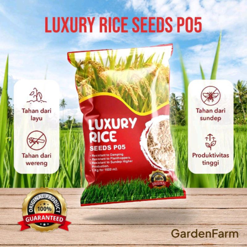 GARDENFARM - BENIH PADI P05 (2Kg) - BIBIT PADI UNGGUL - BIBIT PADI SAWAH - BENIH PADI PREMIUM -