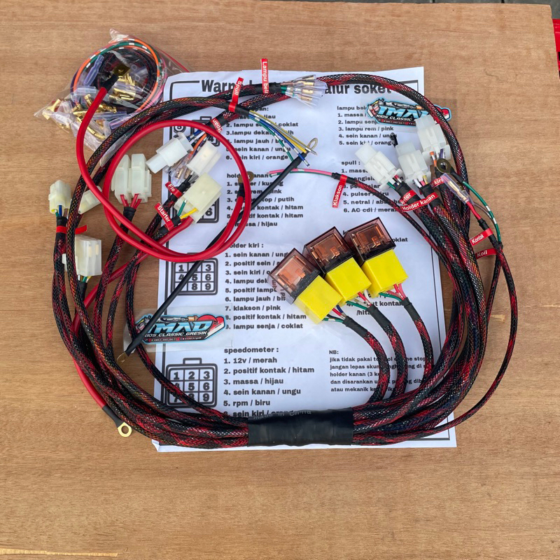 kabel body set kabel body tatanan FULL SOKET kabel serat pnp cb GL100 GL max/pro