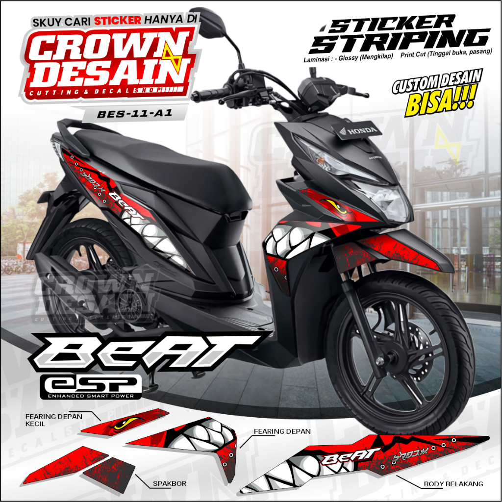STIKER STRIPING BEAT ESP/STREET, CUSTOM DESAIN, STIKER CUSTOM BEAT STREET