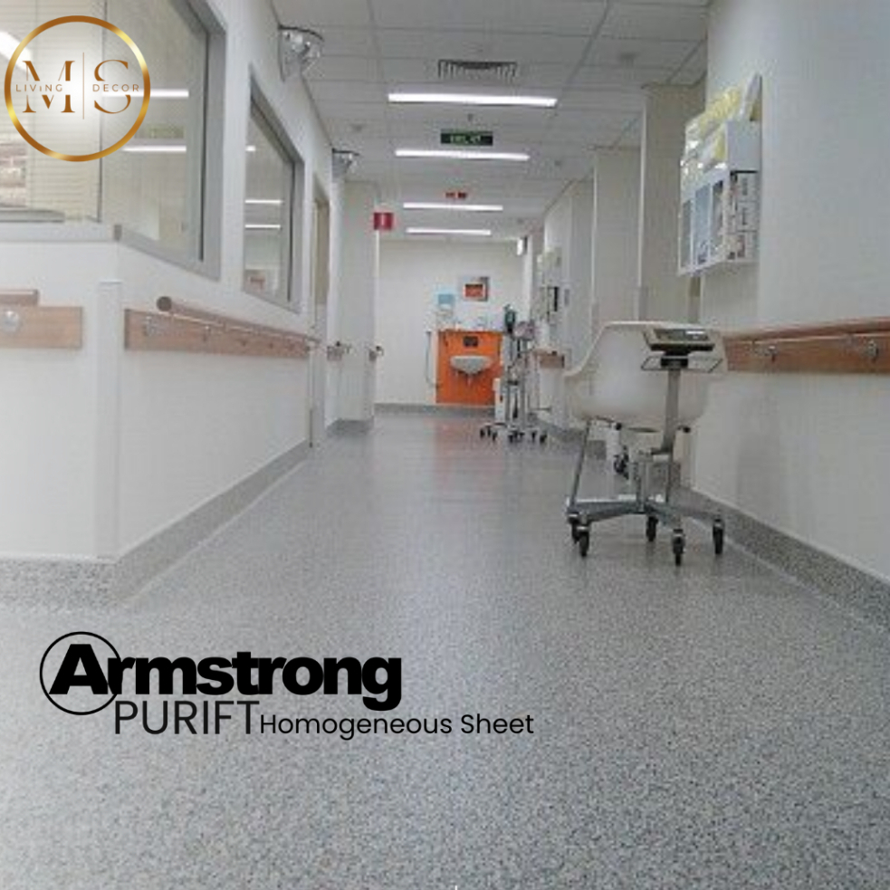 Lantai Vinyl Roll Homogeneous Anti Bakteri Armstrong Purift Tebal 3mm