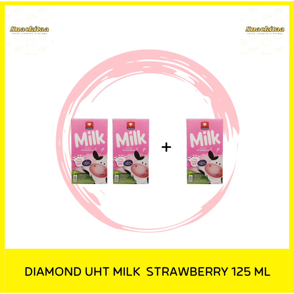 

DIAMOND UHT MILK STRAWBERRY 125 ML BELI 2 GRATIS 1