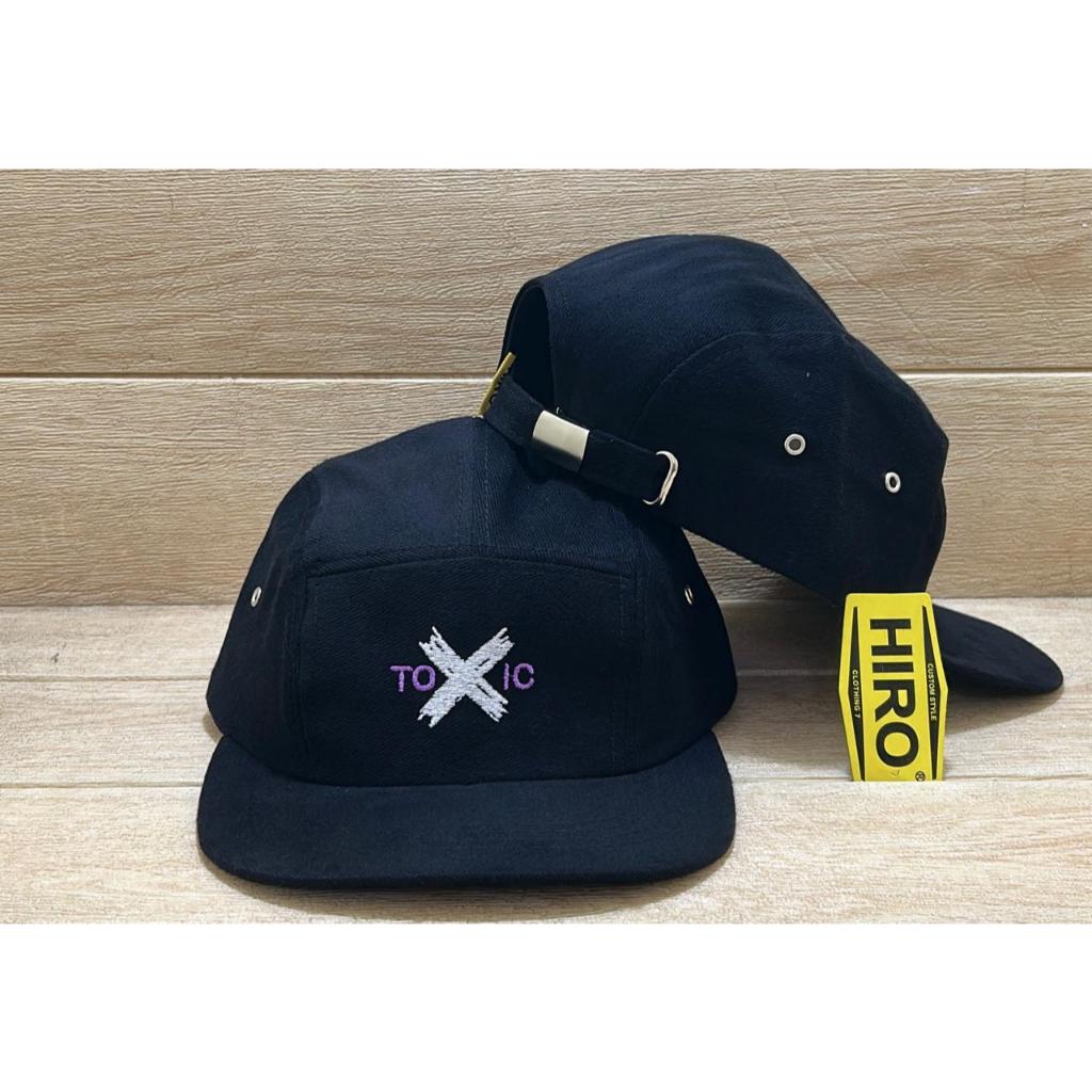 [COD]Topi Snapback Bordir Toxic Lima Panel New Model/Topi Distro Pria/Topi Keren