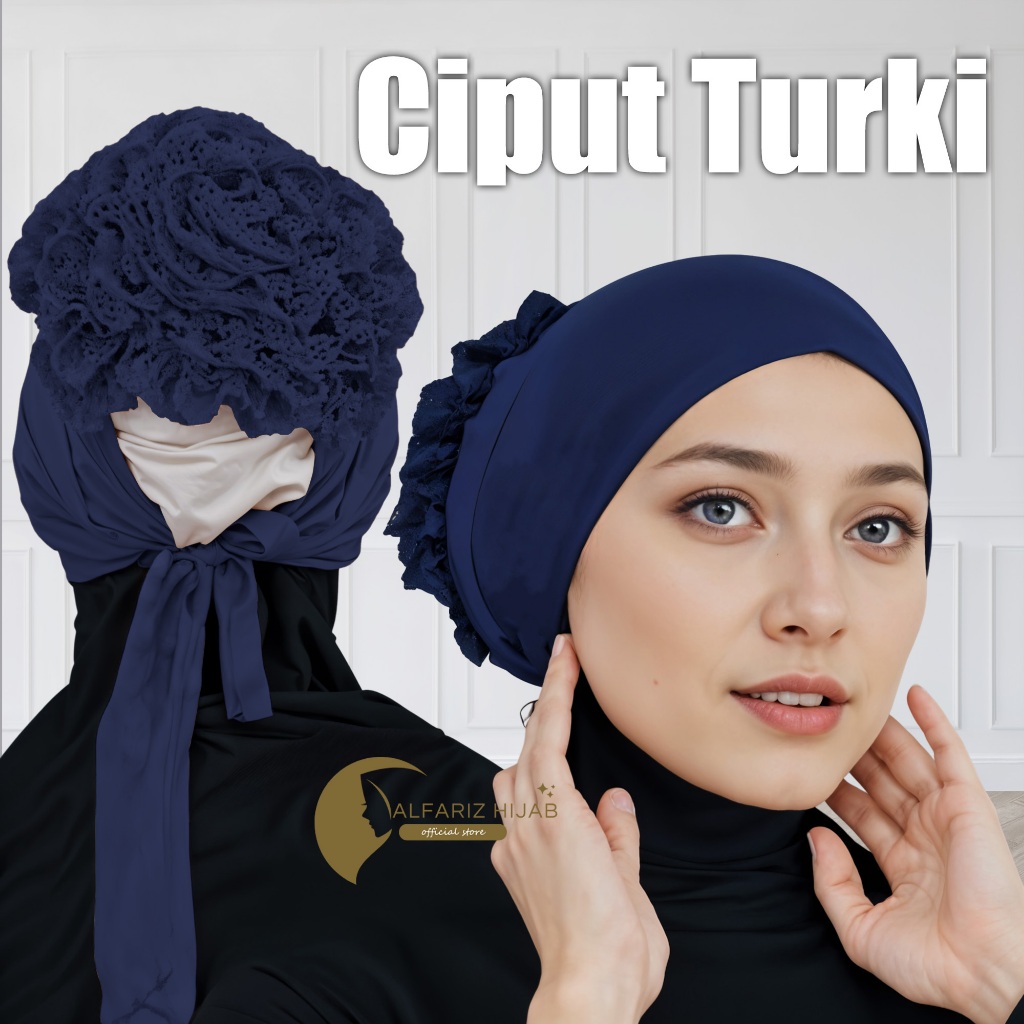 Ciput Turki / Inner Turki Ciput Cepol Sanggul Brukat Dalaman Jilbab Dalaman Hijab