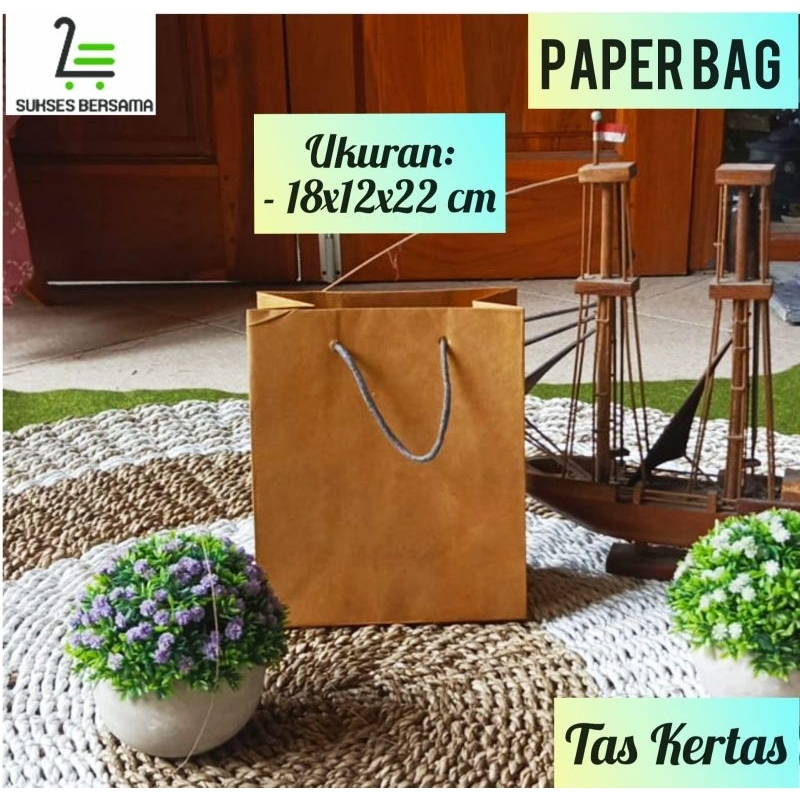 

Paperbag Uk: P18 X L12 XT22 cm/l(LUSINAN/12 Pcs) Tas Kertas/Tas Kado/Tas Acesories