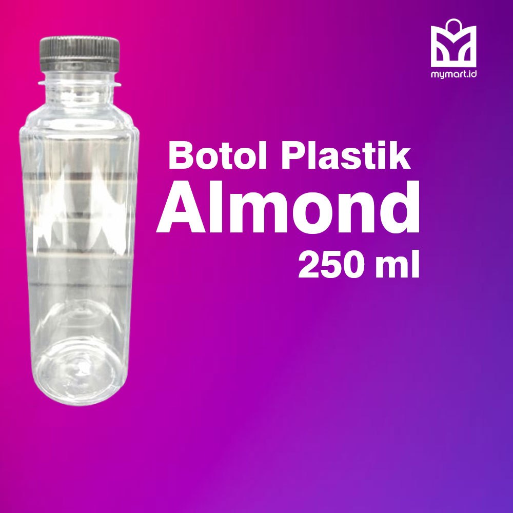Botol Plastik ALMOND 250ml 50pcs Free Packing Kardus / Botol Almond 250ml / Botol Plastik 250ml
