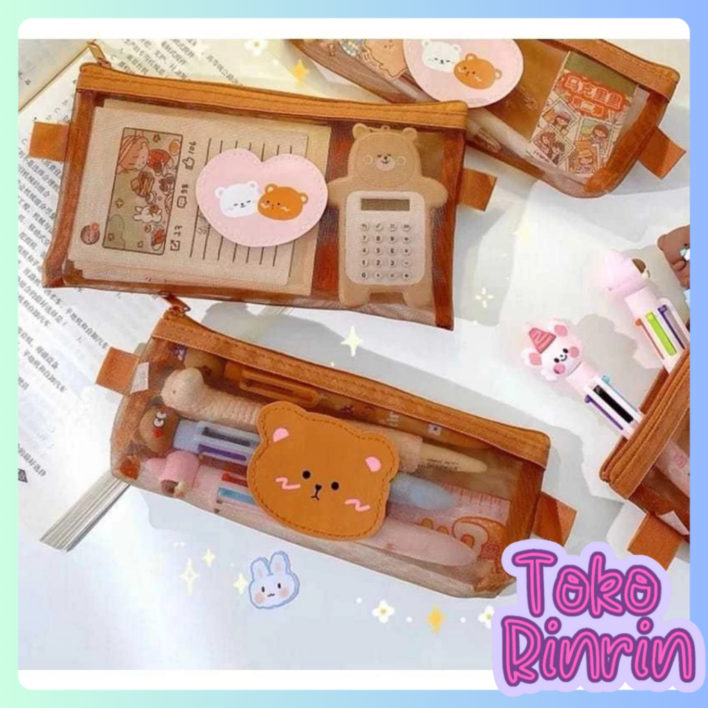 

RinrinTempat Pensil Motif Beruang Karakter Lucu / Tempat Pensil Aesthetic