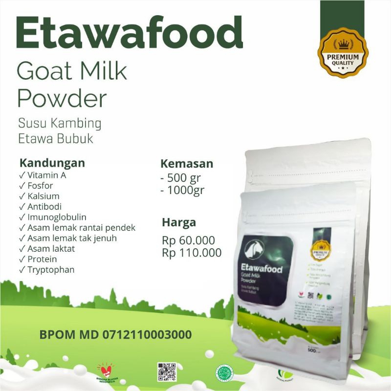 

Susu Etawafood 1kg & 500gram in shaa Allah ori