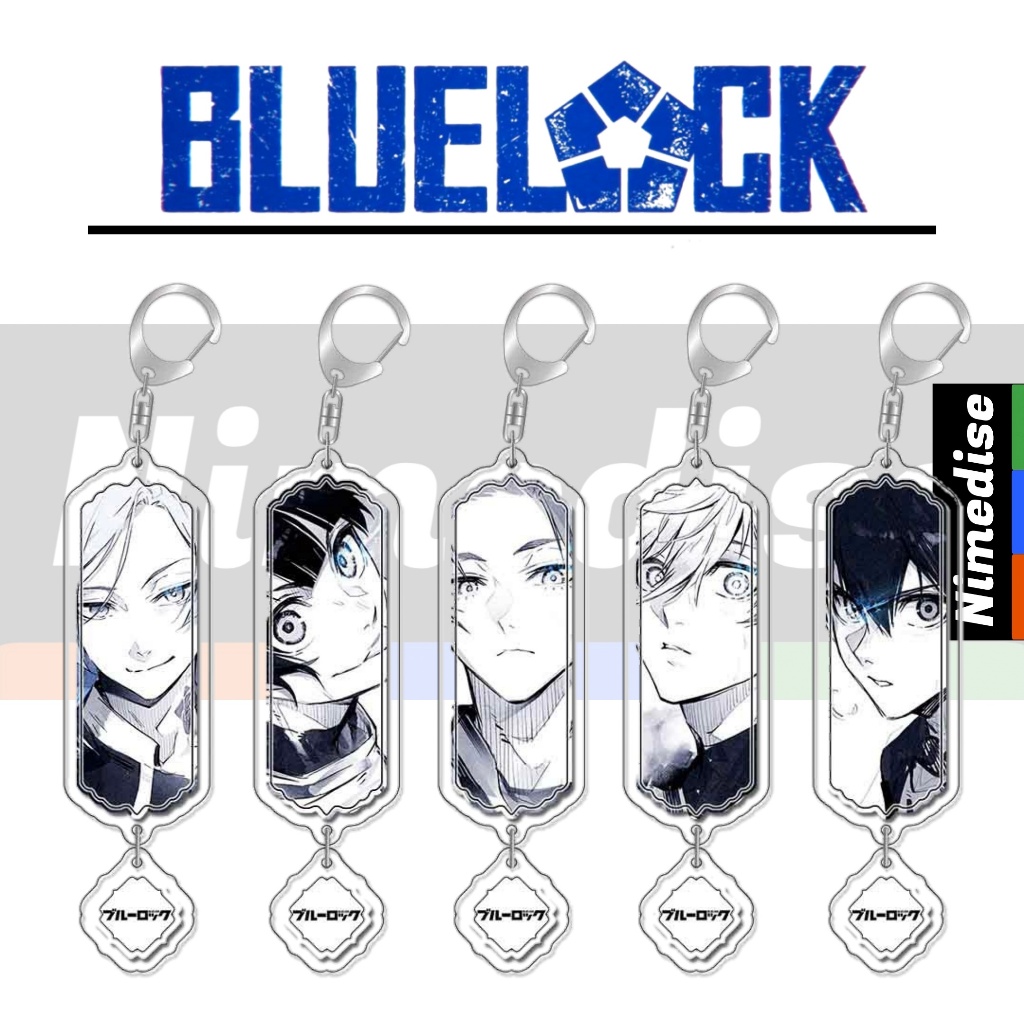 Gantungan Kunci Anime Blue lock Akrilik Transparan Keychain Isagi Gift Souvenir Hadiah Kado Figure B