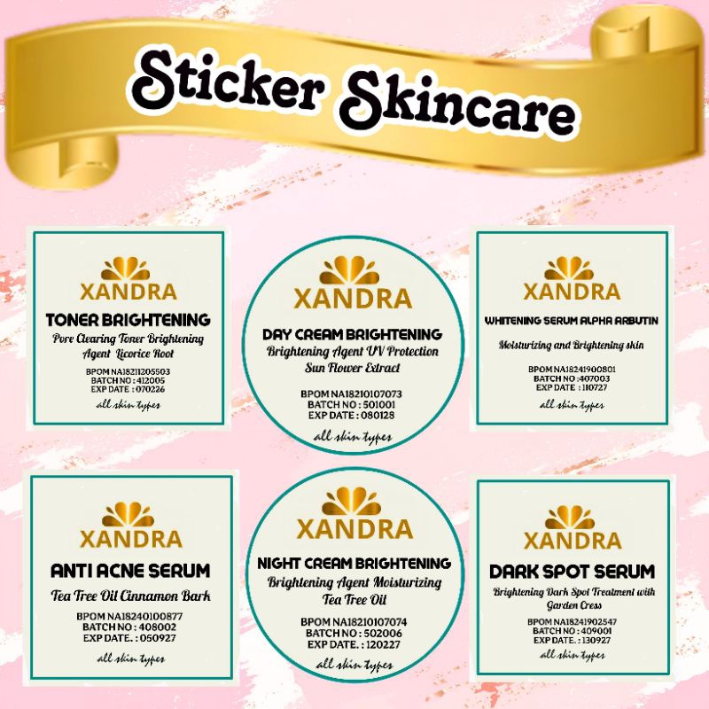 

(ISI 100 PCS) BISA CAMPUR STICKER LABEL SKINCARE CUSTOM