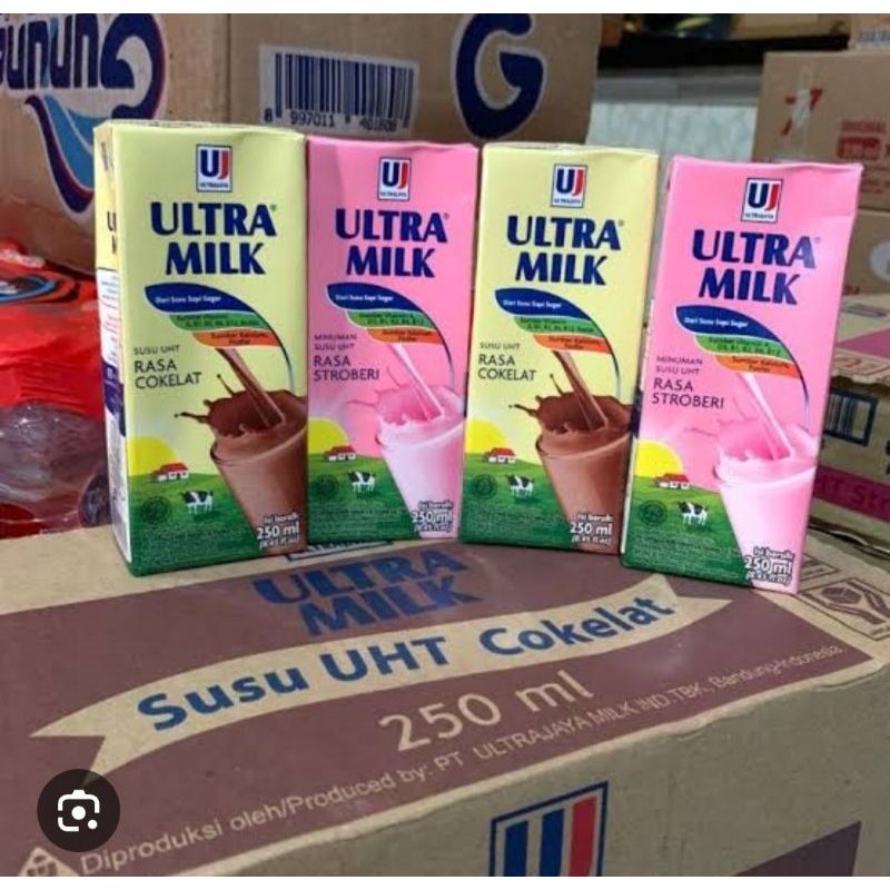 

1 dus susu ultra milk ukuran 250ml/ isi 24pcs