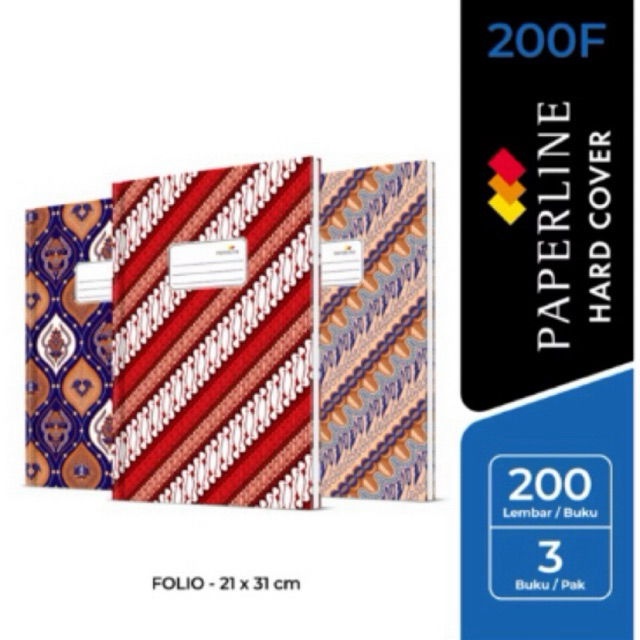 

BUKU TULIS HARDCOVER FOLIO PAPERLINE 200 lembar