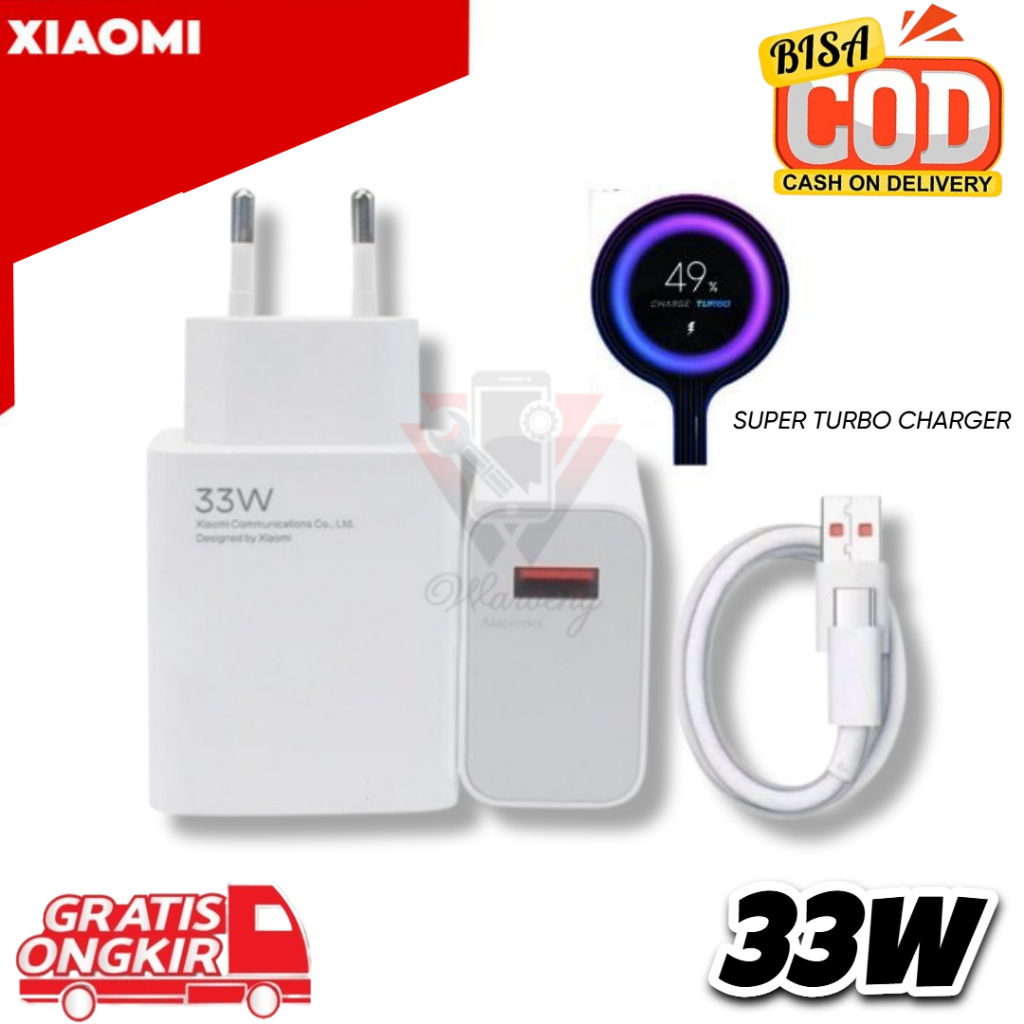 Charger Xiaomi Redmi Note 10s 11 12 10 pro 33W Original Type C  Fast Charging Carjer Casan Hp Ori