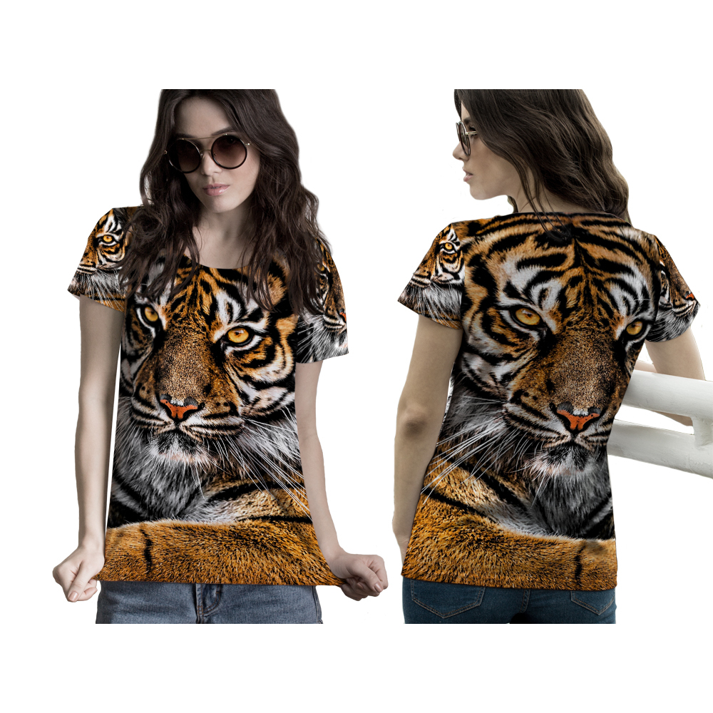 Baju gambar macan - Kaos Wanita Harimau - Baju Motif Macan - Baju Kaos Tshirt Harimau Sumatra