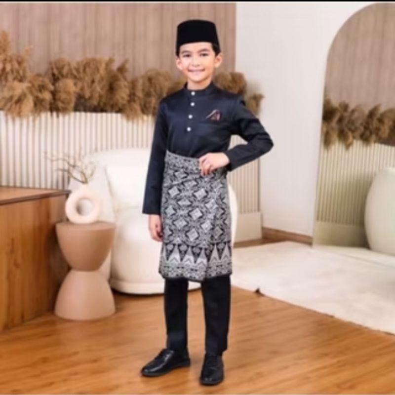 Oneset Baju Melayu Anak Laki Laki Teluk Belanga Cekek Musang Pakaian Muslim Koko  cowok Adat melayu