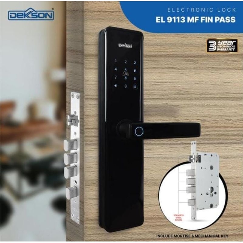 Electronic Lock Dekkson EL 9113 MF FIN PASS BLACK *