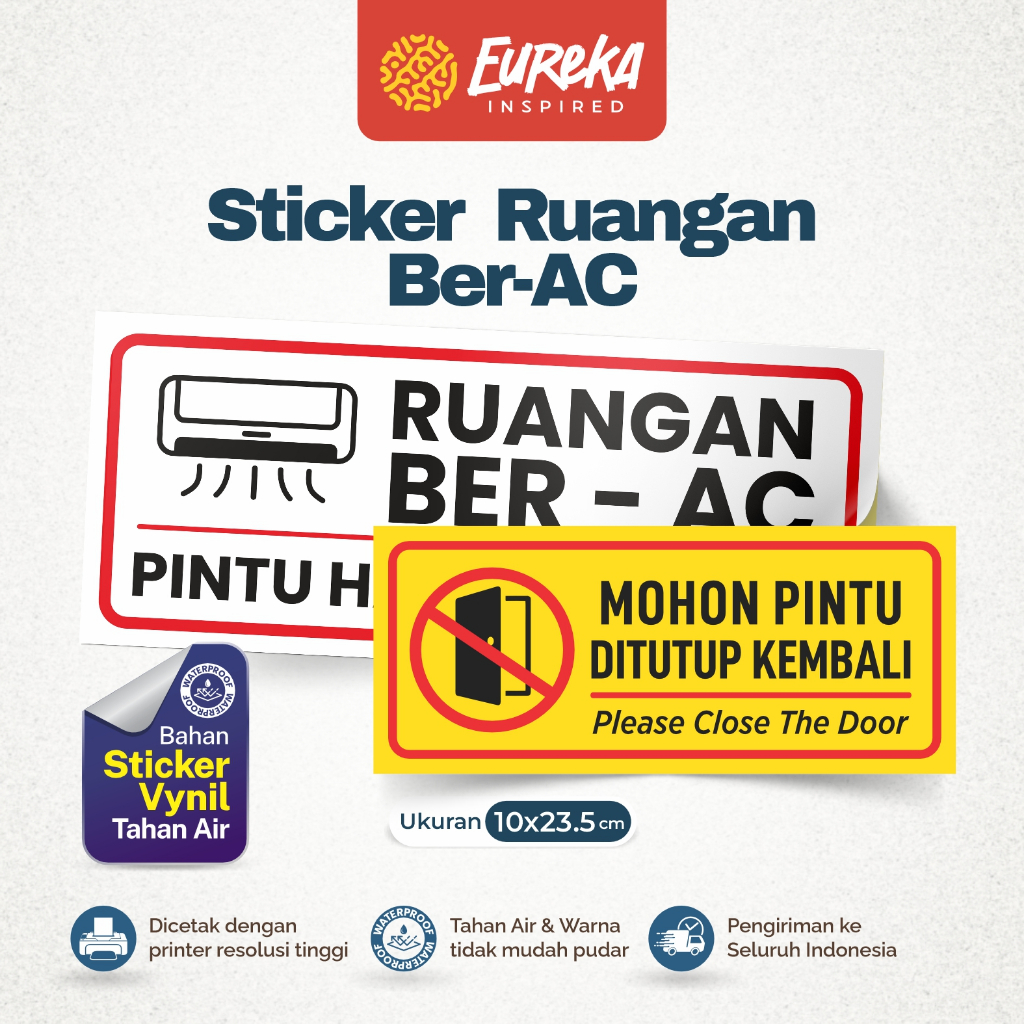 

Stiker Vynil Anti Air Pintu Harap Ditutup | Ruangan ber-AC
