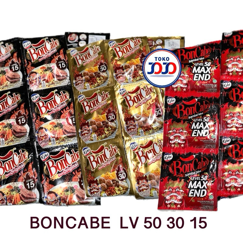 

Boncabe Sambal Tabur Kobe LEVEL 15, LEVEL 30, LEVEL 50 - Cabai Bubuk Original