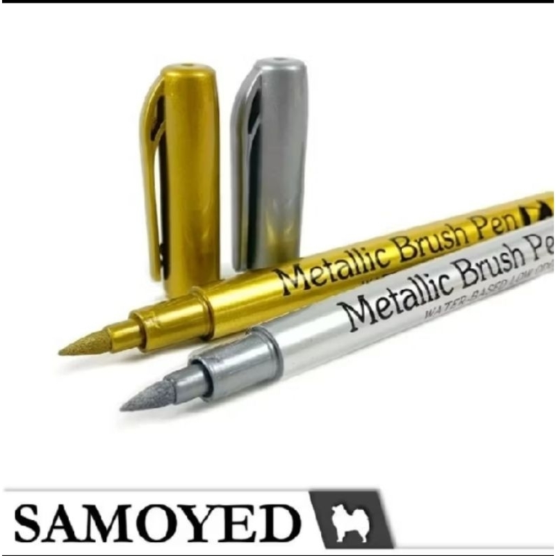 

Pena Spidol Warna Tinta Metalik Emas Perak Metallica Craftwork Scarpbook