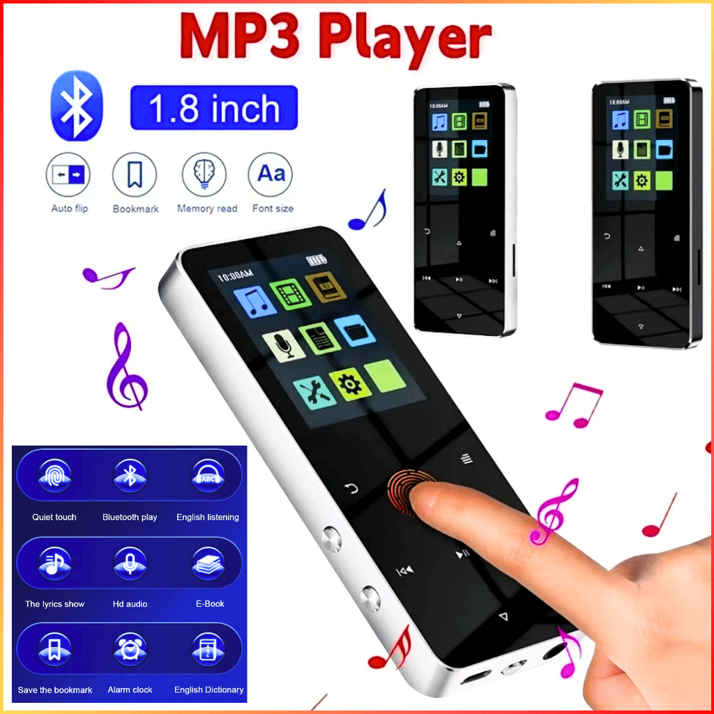 NEW NO LIMIT Worallymy MP3 Mini Player Bluetooth Full Bass Digital Audio MP4 1.8 Inch HD Headset