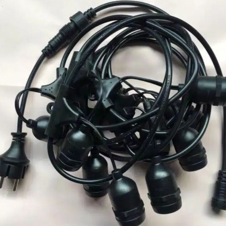 KABEL FITING LAMPU CAFE GANTUNG 1M 1 METER DEKORASI OUTDOOR FITTING