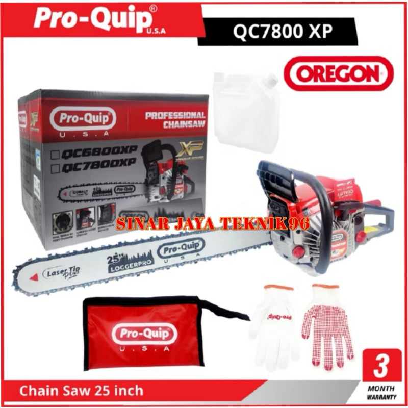Mesin Gergaji Chainsaw Potong Kayu Pro Quip 25 Inch QC7-800 XP