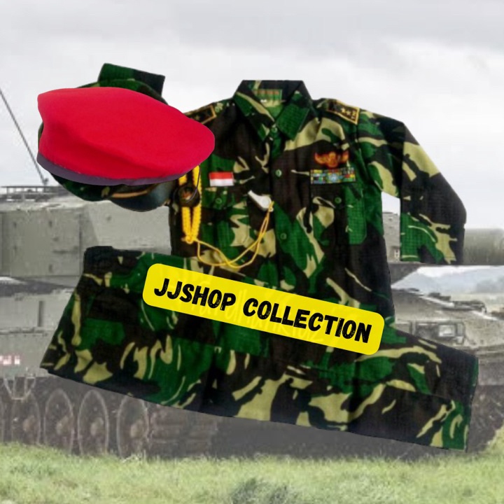 COD BAJU TENTARA TNI AD BARET MERAH ANAK Baju kostum karnaval profesi TENTARAABRIDOREng TNI AD BARET