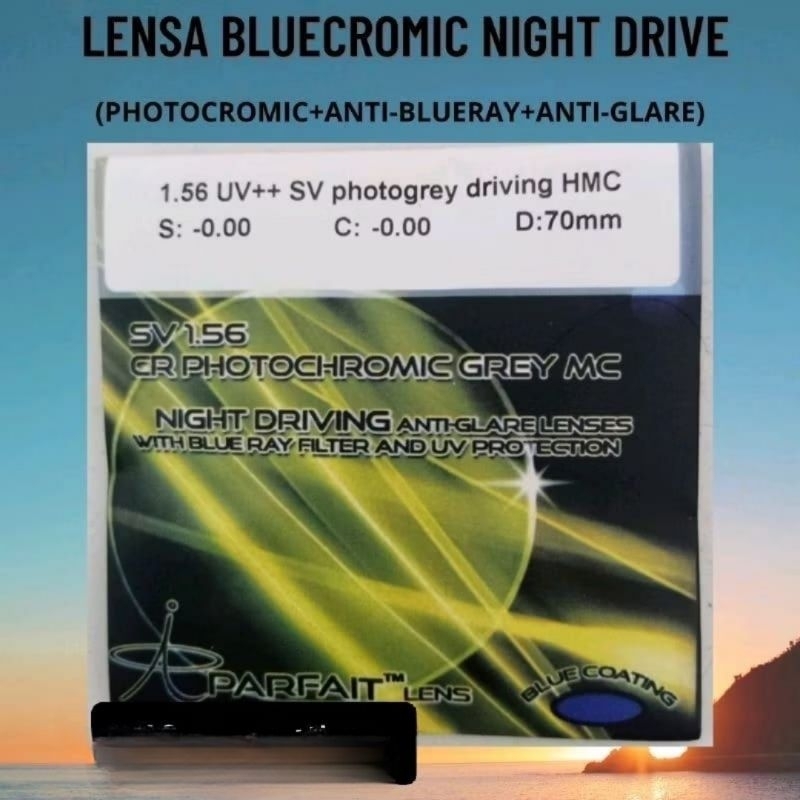 LENSA BLUECROMIC NIGHT DRIVE, KACAMATA BLUECROMIC NIGHT DRIVE