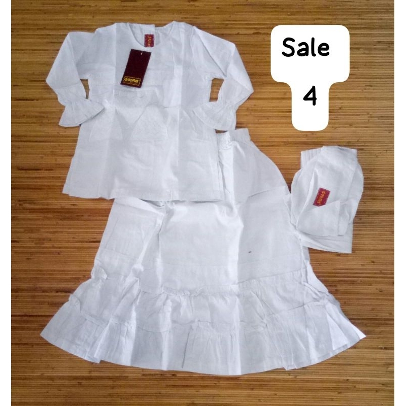 Dannis Anak Baju Muslimah Putih Setelan Rok Canda Pakaian Ikhrom
