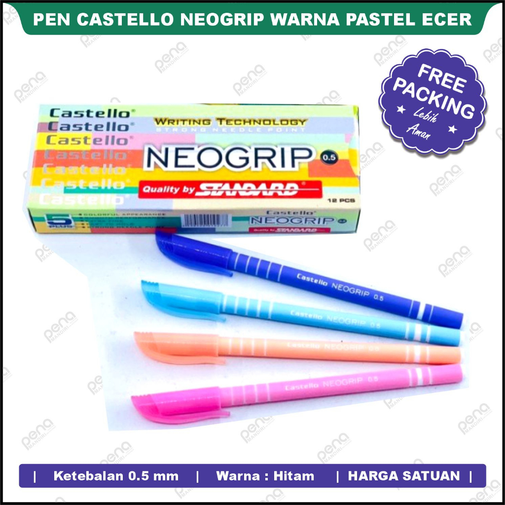 

(1 pcs) Pulpen Bolpen Bolpoint Standard Castello Neogrip